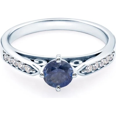 SAVICKI Годежен пръстен savicki: бяло злато, син сапфир