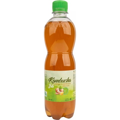 Stevikom kombucha zázvor s limetkou 0,5 l