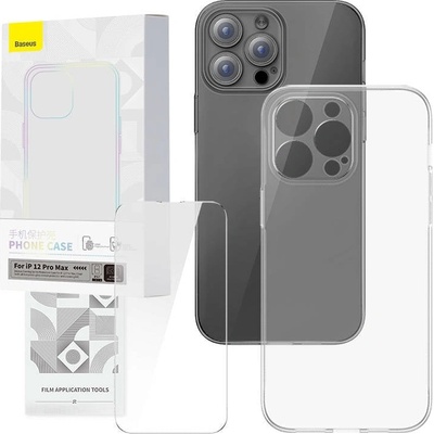 Baseus Комплект кейс и скрийн протектор от закалено стъкло Baseus Corning за iPhone 12 Pro Max, прозрачен (P60112200201-02)