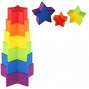 Teddies Věž/Pyramida hvězda barevná stohovací skládačka 6 ks