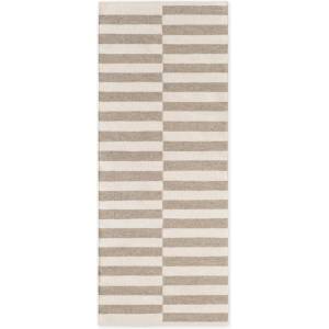 Hanse Home Бяла/сива двустранна/ръчно изработена вълнена пътека 80x200 cm Vika - Hanse Home (106470-80x200)