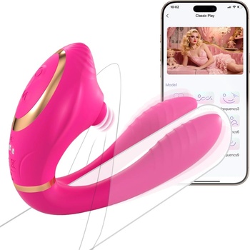SuperLove Dual Stimulation Couples Wearable Vibrator with App Pink