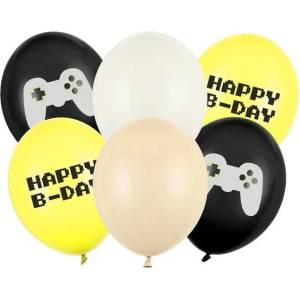 Party Deco Латексови Балони "Happy B-day" - Геймър (SB14P-336-000-6)