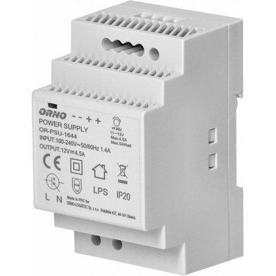 ORNO 12V Zdroj na DIN lištu DC 4,5A, 54W