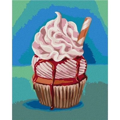 zuty Malování Podle Čísel Cupcake Se Šlehačkou Myroslava Voloschuk 80 x 100 Cm Plátno Rám