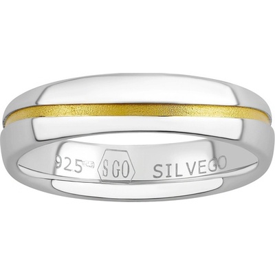 SILVEGO Snubní stříbrný prsten Sunny pozlacený žlutým zlatem SHG8709RMGP