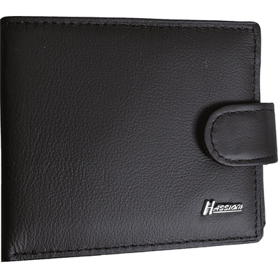 Черен мъжки портфейл от естествена кожа hassion 808
