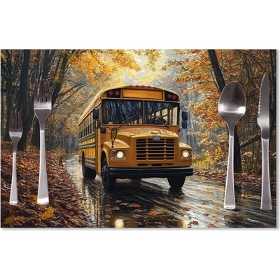 Sablio Prestieranie Žltý školský autobus 40x30cm