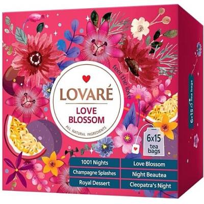 Lovaré Love Blossom kolekcia čajov 90 vrecúšok