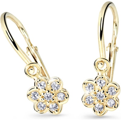 Cutie Jewellery detské zlaté náušnice C2746Z-White