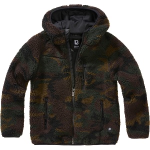 Brandit Детско пухкаво камуфлажно яке Brandit Teddyfleece jacket woodland6020 SALE - , размер 158/164