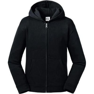 Russell Authentic children's sweatshirt with hood and zipper Black