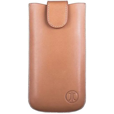 JT BERLIN SlimCase Premium XL - кожен калъф (естествена кожа) за Galaxy A3, S3, S4, Blackberry Z10, HTC One и др. (кафяв)