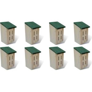 vidaXL Къщички за пеперуди, 8 бр, дървени, 14x15x22 см (276007)