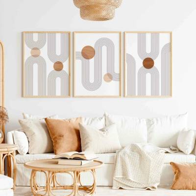 Set 3 obrazů - MID CENTURY Velikost: 50 x 70