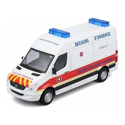 Bburago EMERGENCY Vozidlo záchrannej služby Mercedes-Benz Sprinter Paris 1:50