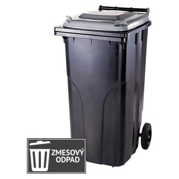 Meva Plastová popolnica 120 l 0004-3-8 čierna so sivým vekom