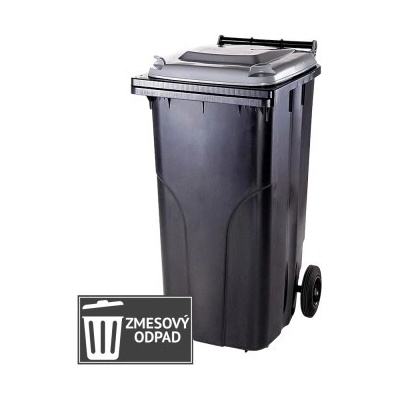 Meva Plastová popolnica 120 l 0004-3-8 čierna so sivým vekom