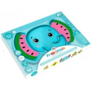 KIDS Силиконова чиния с разделения Frootimals Melany Melephant - с вакуумна основа, 3 отделения (FT00005)