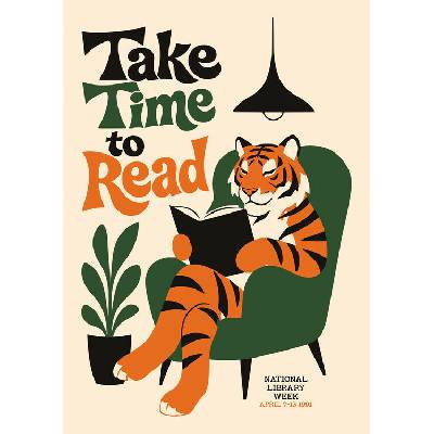 Plagát, Obraz - Cozy Tiger Reading, Patryk Krygowski, 26.7 × 40 cm