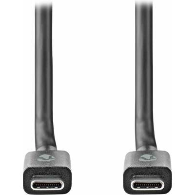 Nedis CCGB64020BK20 USB 3.2 Gen 2/ zástrčka USB-C - zástrčka USB-C/ 100 W/ 4K@60Hz/ 20 Gbps/ poniklovaný 2m černý