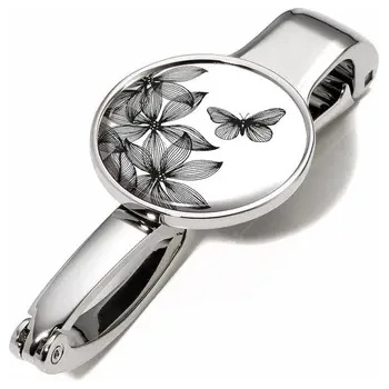 Image 1 of TROIKA Закачалка за чанта Troika- BLACK FLOWERS (#BGH03-A152)