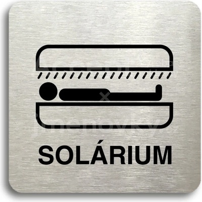 ACCEPT Piktogram solárium VI - stříbrná tabulka - černý tisk bez rámečku