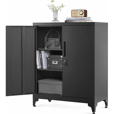 SONGMICS Kancelářská kartotéka 80 x 40 x 90cm černá – Zboží Mobilmania