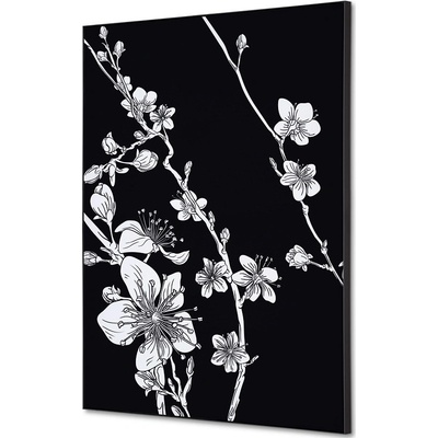 Jansen Display Textilní dekorace na zeď A2 Japonské třešňové květy černá, 420 x 594 mm