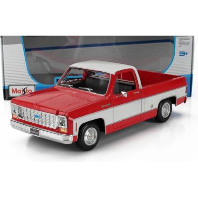 MAISTO CHEVROLET C-10 PICK-UP CHEYENNE SUPER 1974 RED WHITE 1:18