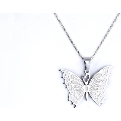 Biju Řetízek z chirurgické oceli+přívěsek, motýl 3001122