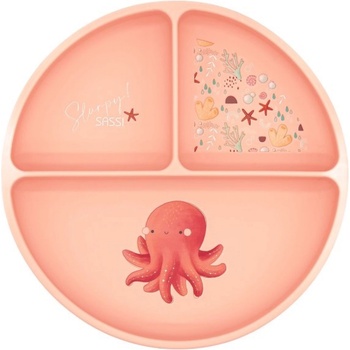 Sassi Силиконова чиния с вакуум Sassi - Slurpy The Octopus, розова (SSSI0672)