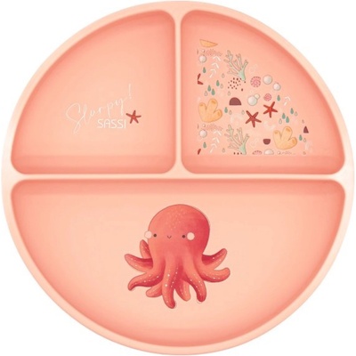 Sassi Силиконова чиния с вакуум Sassi - Slurpy The Octopus, розова (SSSI0672)