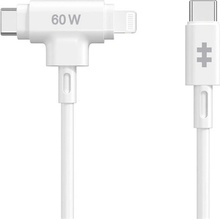 Hyper HJ4010WHGL USB-C/Lightning Hybrid Silicone, 1,5m, bílý