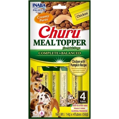 Churu Inaba Dog Meal Topper kurča a tekvica 4x 14 g