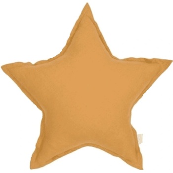 Cotton and Sweets Mini ľanový vankúš hviezda karamelová 36cm