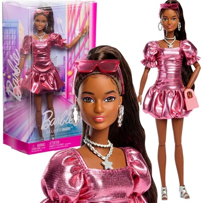 Barbie Deluxe Style Metallic Pink Hnědovláska – Zboží Dáma
