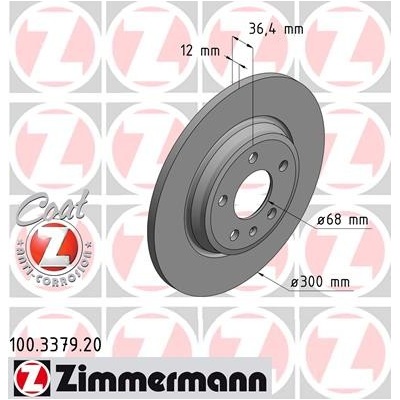 ZIMMERMANN Brzdový kotúč 100337920