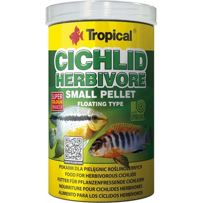 Tropical Cichlid Herbivore Small Pellet 1000мл/360г