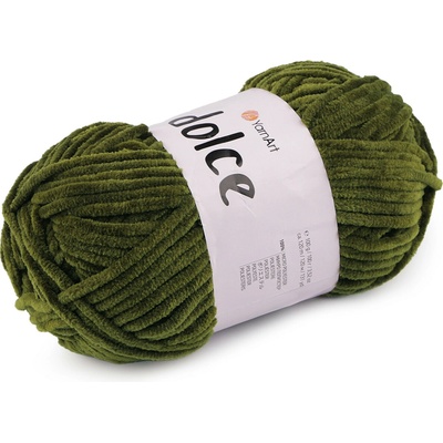 Pletací žinylková příze Dolce 100 g Varianta: 37 (772) zelená khaki, Balení: 1 ks 42108/79186/275997