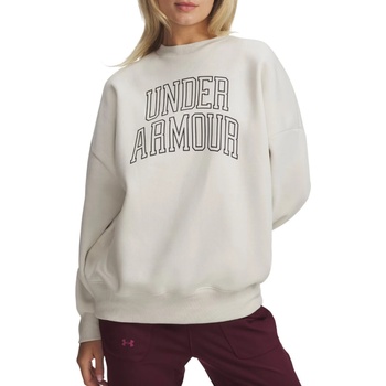 Under Armour Rival Flc OS Varsity Crew-WHT Bílá