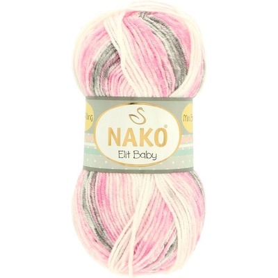 Nako Elit Baby Mini Batik 32419 ružovo sivá