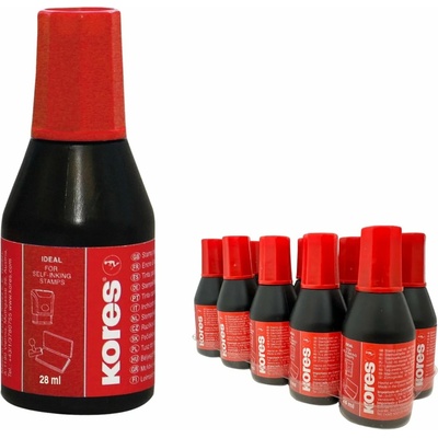 KORES Razítková barva červená balení 10 ks 28 ml