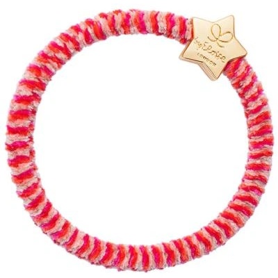 By Eloise London Velvet Gold Star гривна / ластик за коса цвят розов, червен