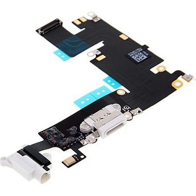 AppleMix Napájací a dátový konektor s flex káblom + audio konektor + GSM anténa pre Apple iPhone 6 Plus - biely - kvalita A+