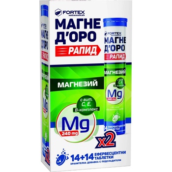 Fortex Магне Д‘оро Рапид, 2 х 14 ефервесцентни таблетки, Fortex