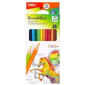  Цветни моливи 12цв. Deli Enovation 113-12 триъгълно тяло
