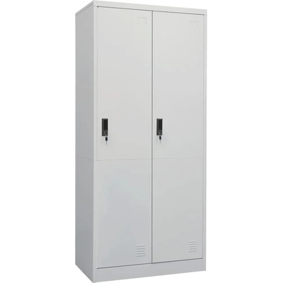 vidaXL Гардероб, светлосив, 80x50x180 см, стомана (335967)