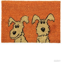 Bo Ma Trading Rohožka barevná 2 psi Béžová 40 x 60 cm