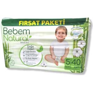  BEBEM бебешки пелени, Natural, Номер 5, 11-18кг, 40 броя